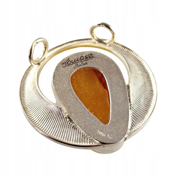 ac781f5f93a9970eb09f53f3cc3643b0.jpg Niepowtarzalny wisiorek srebrny z dużym mlecznym bursztynem - unikat - Srebro 925