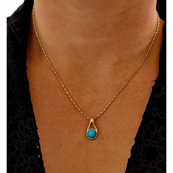 b7c617d7c0da583ecf60b56ea59beeae-1.jpg WISIOREK ZŁOTY z TURKUSEM ŚLICZNY DELIKATNY PIĘKNY SREBRO POZŁACANE 925