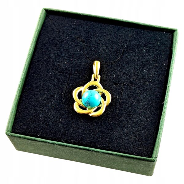 ba0d1d72538de7552ce50772339aaf44.jpg WISIOREK ZŁOTY z TURKUSEM ŚLICZNY DELIKATNY PIĘKNY SREBRO POZŁACANE 925