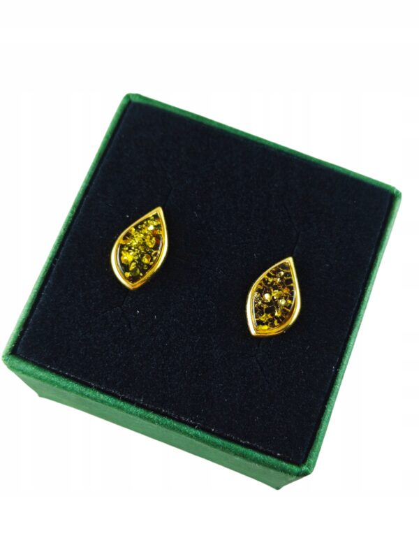 bf3d1f3749f08fa6cbfb014d71b2dfeb.jpg ZŁOTE KOLCZYKI Z BURSZTYNEM DELIKATNE SZTYFTY WKRĘTKI SREBRO POZŁACANE 925