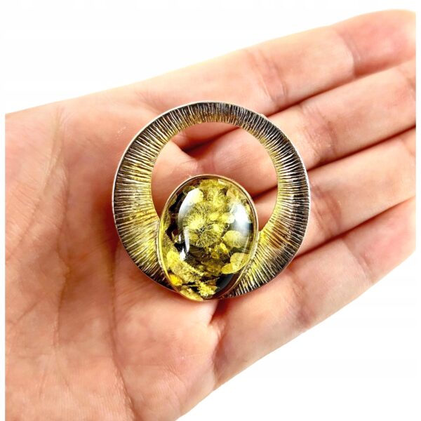 c330eacbdd698685ec202e68daa56528.jpg Niepowtarzalny wisiorek srebrny z dużym zielonym bursztynem - unikat - Srebro 925