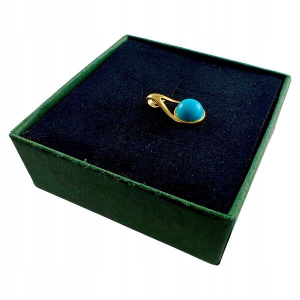 c976bbe77557cb794482eb1db115f0c6-1.jpg WISIOREK ZŁOTY z TURKUSEM ŚLICZNY DELIKATNY PIĘKNY SREBRO POZŁACANE 925
