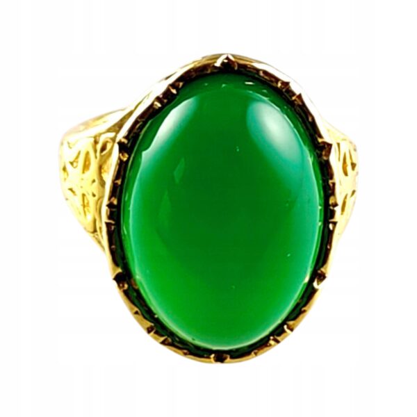 d06a03ec95254faf296eb775ab97fbef.jpg ZŁOTY PIERŚCIONEK Regulowany z AGATEM PIĘKNY ELEGANCKI SREBRO Pozłacane