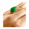d12d610a8a3065528c1bfe92d07fc20d.jpg ZŁOTY PIERŚCIONEK Regulowany z MALACHITEM PIĘKNY ELEGANCKI SREBRO Pozłacane