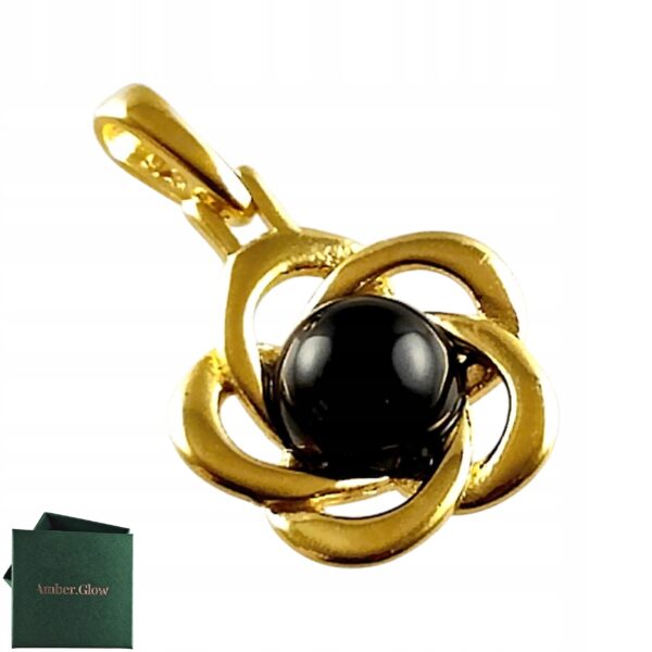 da7269e564cb3016febfebfaa7b8342d.jpg WISIOREK ZŁOTY z ONYKSEM ŚLICZNY DELIKATNY PIĘKNY SREBRO POZŁACANE 925