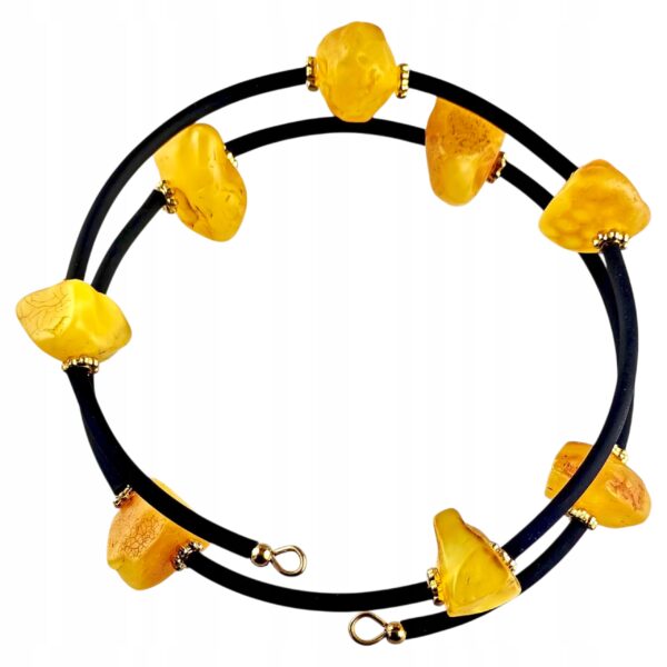 daf4eedbdeb2222d95ce7a797236b959.jpg Bransoletka złota ze stali z certyfikowanym bursztynem - regulowana