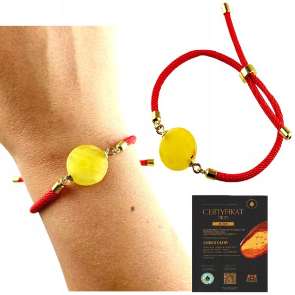 dc3fdde834abbdfd20a9a02b87a2256d.jpg Bransoletka na sznurku z naturalnym mlecznym bursztynem - regulowana