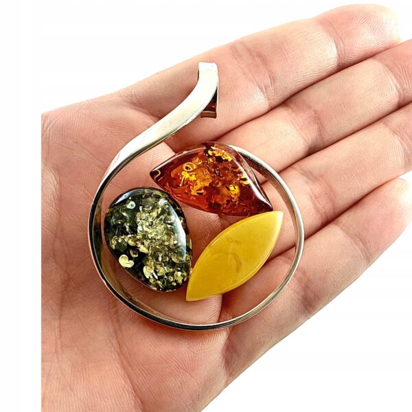 dc819dea6b036e93ff785a30f8d770cb.jpg Niepowtarzalny wisiorek srebrny z bursztynem - unikat - Srebro 925 - MIX Koniak Zielony Mleczny