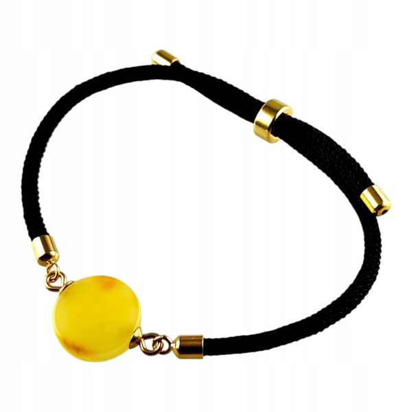 ef4197c049a7c5533e8a2ca5e1e14b33.jpg Bransoletka na sznurku z naturalnym mlecznym bursztynem - regulowana