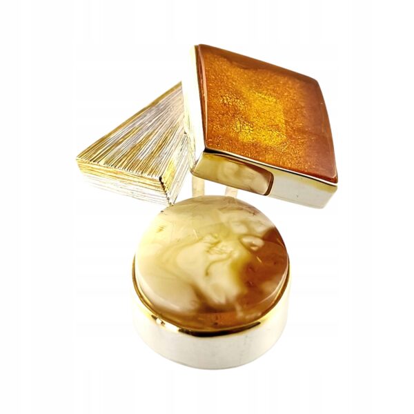 f47bbfda9cbff553ac020dd8d814d194.jpg Niepowtarzalny wisiorek srebrny z dużym cytrynowym oraz mlecznym bursztynem - unikat - Srebro 925