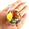 fb88f5c96c3700600c733e10e57c105f.jpg Niepowtarzalny wisiorek srebrny z bursztynem - unikat - Srebro 925 - MIX Koniak Zielony Mleczny