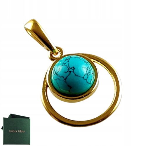 fdb17c9a21db6494ddac941dde8668d7.jpg WISIOREK ZŁOTY z TURKUSEM ŚLICZNY DELIKATNY PIĘKNY SREBRO POZŁACANE 925