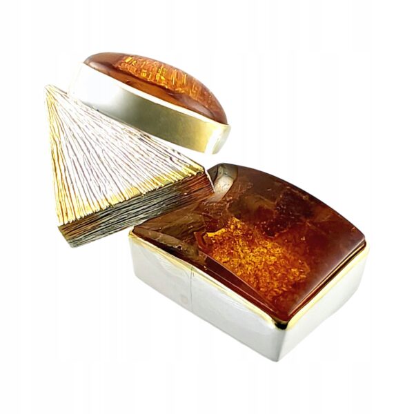 ff4a280da78b37f395fd4a47ae0db195.jpg Niepowtarzalny wisiorek srebrny z dużym koniakowym oraz cytrynowym bursztynem - unikat - Srebro 925