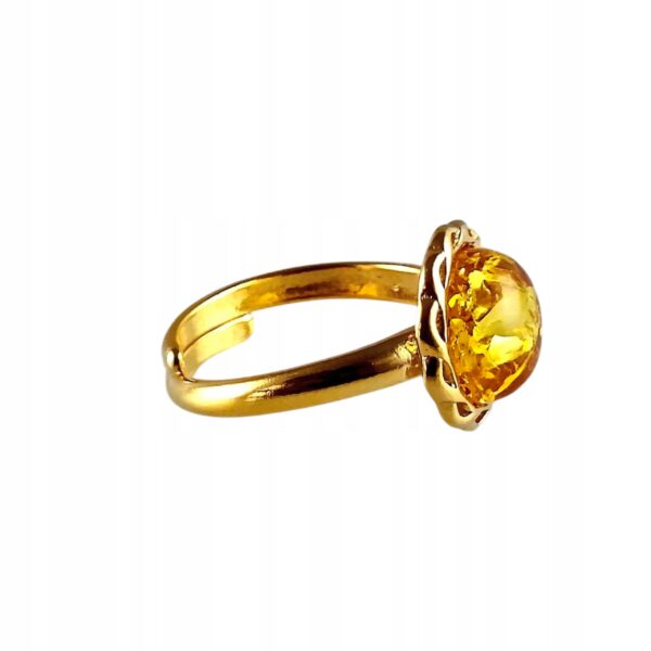 0042a1d2736b582f0b060314dd4728d2.jpg PIERŚCIONEK ZŁOTY MODNY z Bursztynem SREBRO 925 Pozłacane Regulowany PIĘKNY