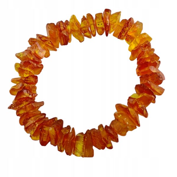 013fa046bbeb9425662b4a80c1723870-3.jpg Bransoletka z naturalnym nieszlifowanym bursztynem - na gumce - miodowa