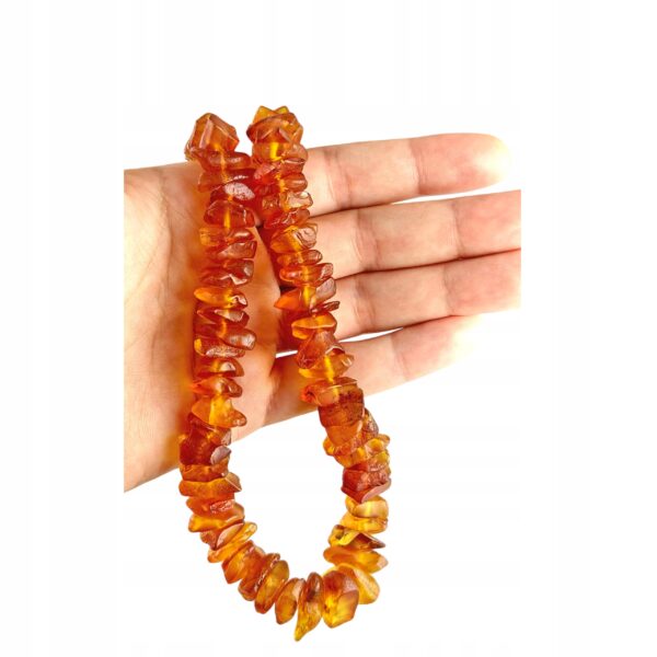 Naszyjnik z Surowego Bursztynu Certyfikowanego ręcznie wykonany na Tarczycę