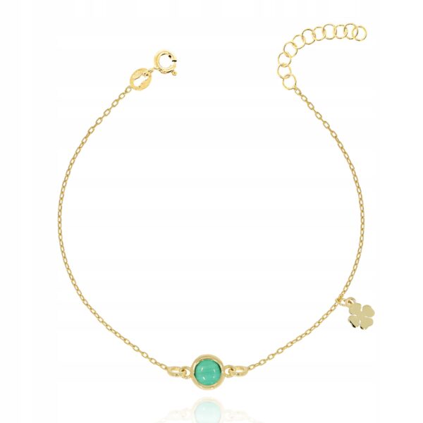 0a82bc8c3b4a0ef9101976bf42e8a11c.jpg Bransoletka Koniczynka Złoty Łańcuszek 925 Pozłacana Subtelna na PREZENT