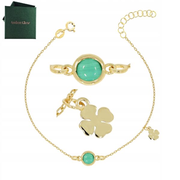 119e8b72005323f2b5f6f1ce0c0ae765.jpg Bransoletka Koniczynka Złoty Łańcuszek 925 Pozłacana Subtelna na PREZENT