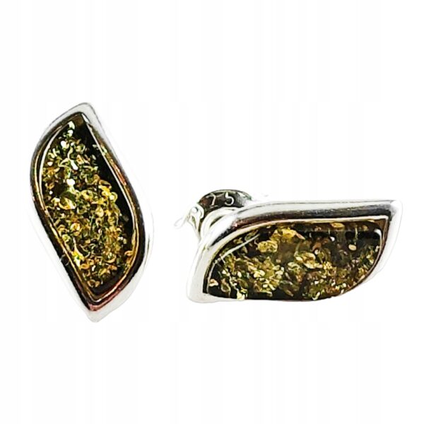 KOLCZYKI SREBRNE z BURSZTYNEM Bałtyckim ELEGANCKIE Sztyft SREBRO PREZENT