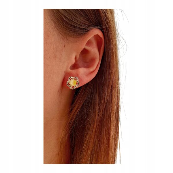 1cbfbf1450b86674b380af6fd76fcef0.jpg KOLCZYKI SREBRNE z CERTYFIKOWANYM Bursztynem ŚLICZNE Sztyft SREBRO 925