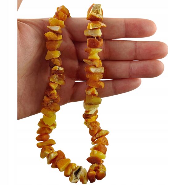 Naszyjnik z Surowego Bursztynu Certyfikowanego ręcznie wykonany na Tarczycę