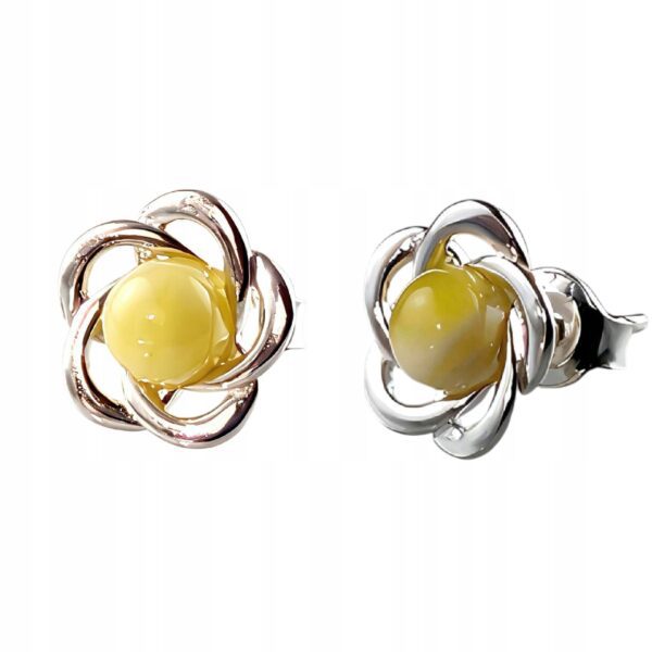 46778e5ead1697efdd63e6910147f2a2.jpg KOLCZYKI SREBRNE z CERTYFIKOWANYM Bursztynem ŚLICZNE Sztyft SREBRO 925