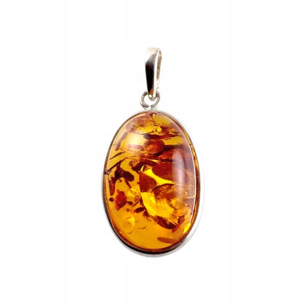 51cac9c6da7003ad49338f08427257f5.jpg WISIOREK SREBRNY z CERTYFIKOWANYM Bursztynem PIĘKNY NATURALNY Srebro 925