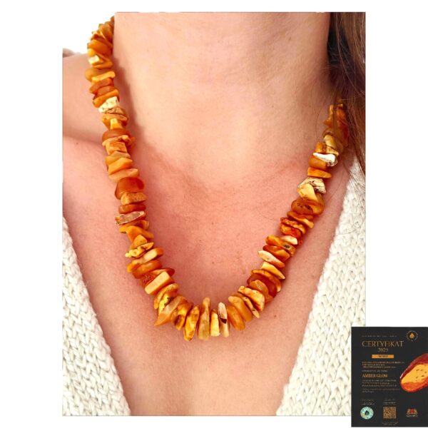 53199b4f9cc596c98c17cfae4fbdad23-1.jpg Naszyjnik z Surowego Bursztynu Certyfikowanego ręcznie wykonany na Tarczycę