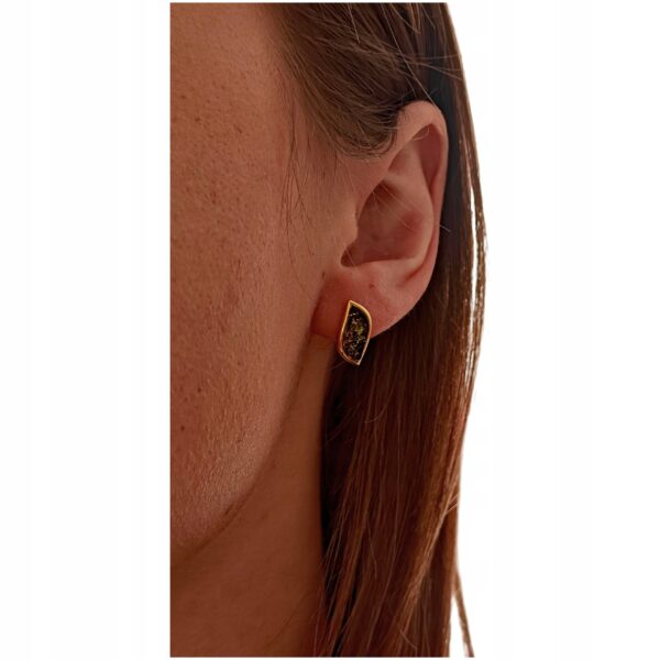 54025809f3d84a13a481542219b60572-1.jpg KOLCZYKI ZŁOTE z CERTYFIKOWANYM BURSZTYNEM Piękne Sztyft Srebro Pozłacane