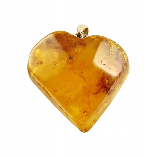 55f42c563be051045d859095fbb157b5.jpg WISIOREK SREBRNY SERCE z CERTYFIKOWANYM Bursztynem PIĘKNY Srebro 925