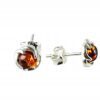 Kolczyki srebrne z bursztynem