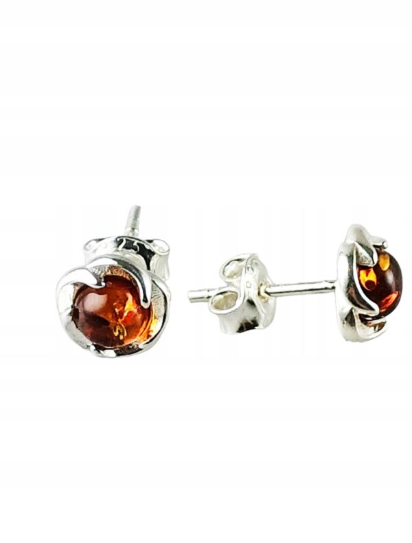 Kolczyki srebrne z bursztynem