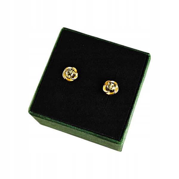 Kolczyki srebrne pozłacane z bursztynem