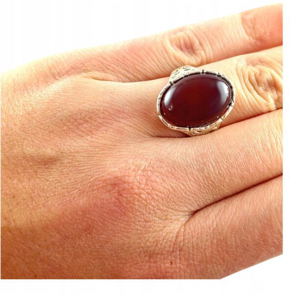 6356668fb7a8d1c1a6bc936e794ec901.jpg PIERŚCIONEK SREBRNY REGULOWANY z DUŻYM Bursztynem Srebro PIĘKNY ELEGANCKI