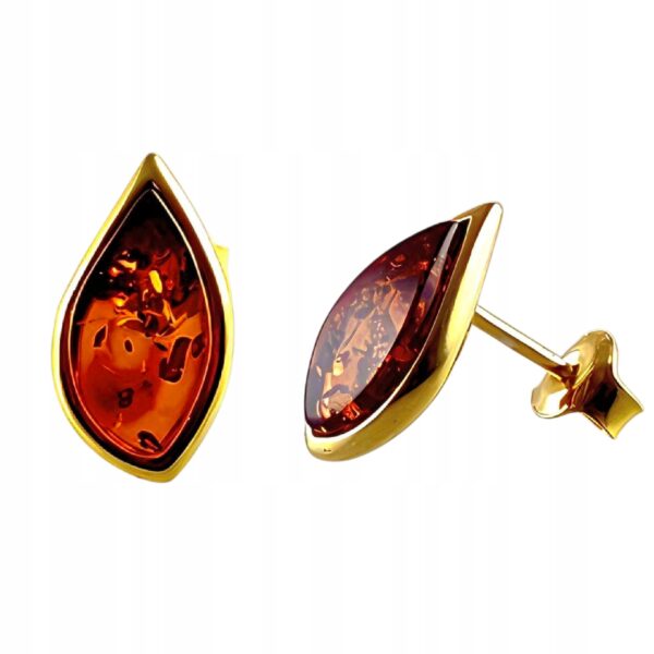 6c6048b7f329ca4fc81d28bf36677377.jpg KOLCZYKI ZŁOTE Z CERTYFIKOWANYM BURSZTYNEM KLASYCZNE SREBRO POZŁACANE 925