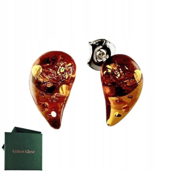 7428d7f3fd47faeec29a73e145f697b3.jpg Kolczyki srebrne bursztynowe migdałki - koniakowy bursztyn