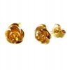 KOLCZYKI ZŁOTE z CERTYFIKOWANYM BURSZTYNEM Srebro Pozłacane 925 ŚLICZNE