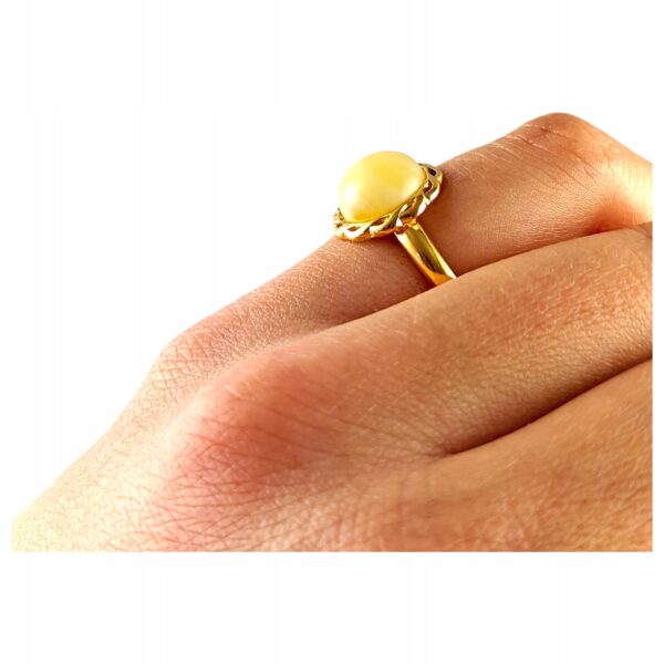 766794b52ee1ae5f9f0a578e673b854b.jpg PIERŚCIONEK ZŁOTY MODNY z Bursztynem SREBRO 925 Pozłacane Regulowany PIĘKNY