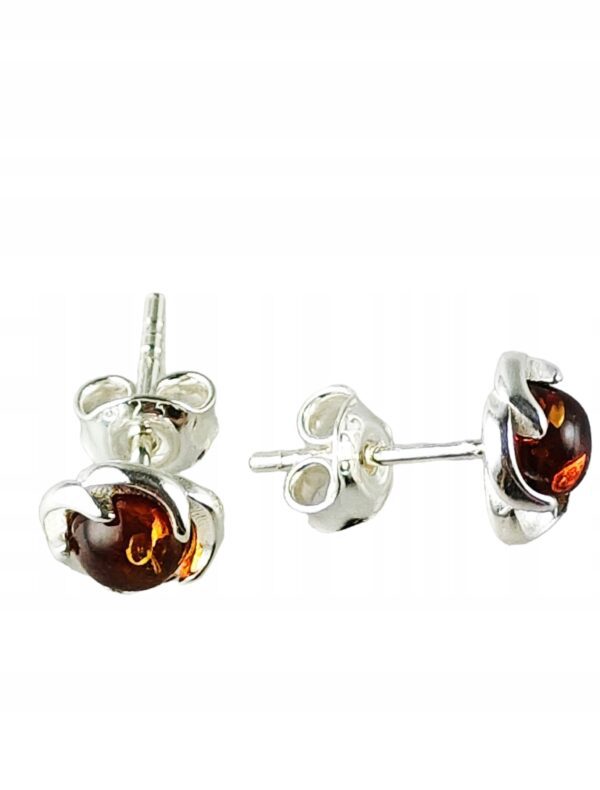 Kolczyki srebrne z bursztynem
