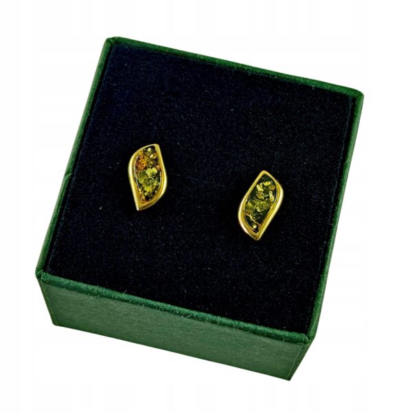 8da100d90f826968c7968ef74febb368-1.jpg KOLCZYKI ZŁOTE z CERTYFIKOWANYM BURSZTYNEM Piękne Sztyft Srebro Pozłacane