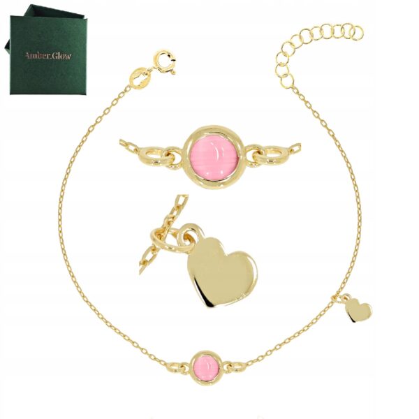 8fd622e5d5d5e2c6d8342641284d1ea3.jpg BRANSOLETKA SERDUSZKO NA ŁAŃCUSZKU SREBRO POZŁACANE SUBTELNA 925 NA PREZENT