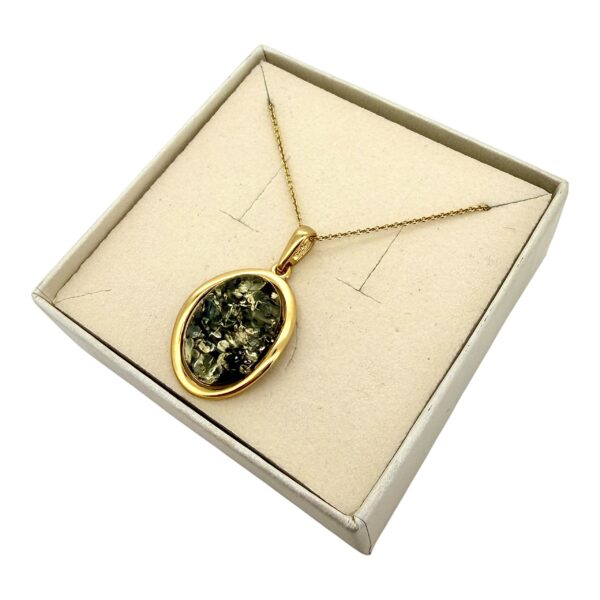 WISIOREK ZŁOTY Z CERTYFIKOWANYM BURSZTYNEM ZAWIESZKA SREBRO POZŁACANE 925