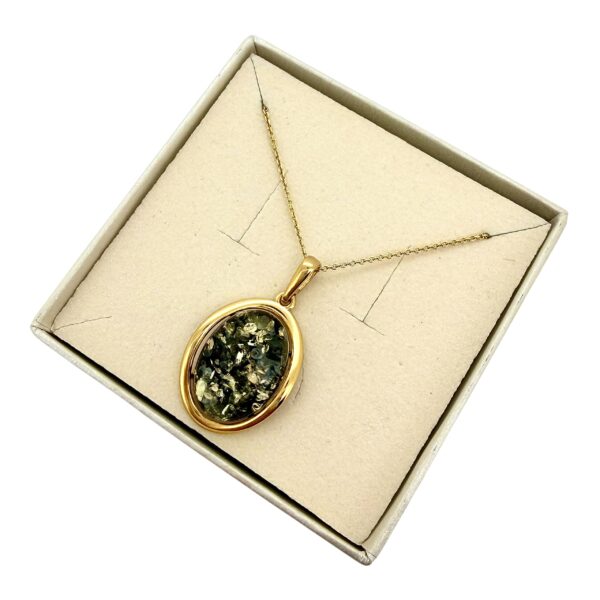 WISIOREK ZŁOTY Z CERTYFIKOWANYM BURSZTYNEM ZAWIESZKA SREBRO POZŁACANE 925