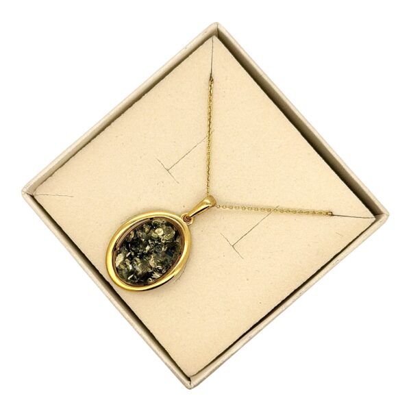 WISIOREK ZŁOTY Z CERTYFIKOWANYM BURSZTYNEM ZAWIESZKA SREBRO POZŁACANE 925