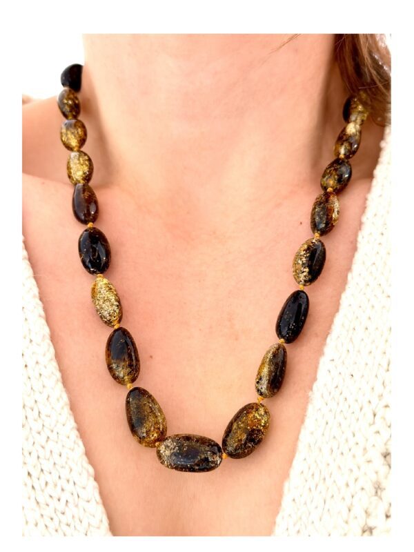 IMG_1531 NASZYJNIK z CERTYFIKOWANYM BURSZTYNEM Ręcznie Wykonany ŚLICZNY PIĘKNY