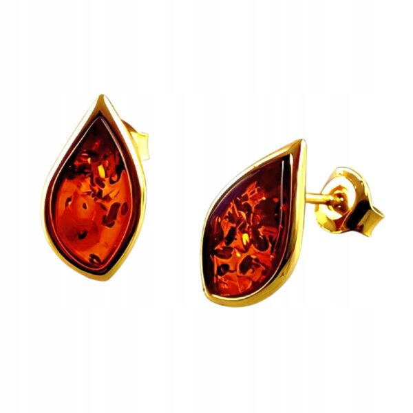 a1089cc91fd8c7f0929e2b3828e81908.jpg KOLCZYKI ZŁOTE Z CERTYFIKOWANYM BURSZTYNEM KLASYCZNE SREBRO POZŁACANE 925