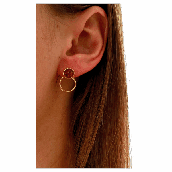 ZŁOTE KOLCZYKI Z BURSZTYNEM BAŁTYCKIM SZTYFTY SREBRO POZŁACANE 925 PREZENT