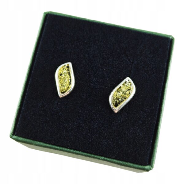 KOLCZYKI SREBRNE z BURSZTYNEM Bałtyckim ELEGANCKIE Sztyft SREBRO PREZENT