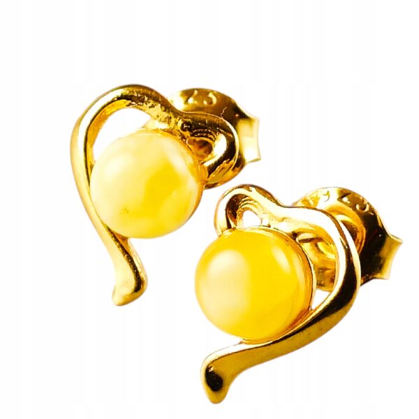 aafc3bd8a8a7130cb102a959301861de.jpg Kolczyki srebrne pozłacane serduszka z bursztynem