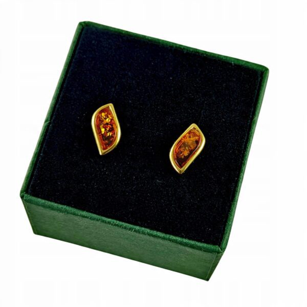 ac92daa42e461ea23c1a6659a13bd6de-1.jpg KOLCZYKI ZŁOTE z CERTYFIKOWANYM BURSZTYNEM Piękne Sztyft Srebro Pozłacane